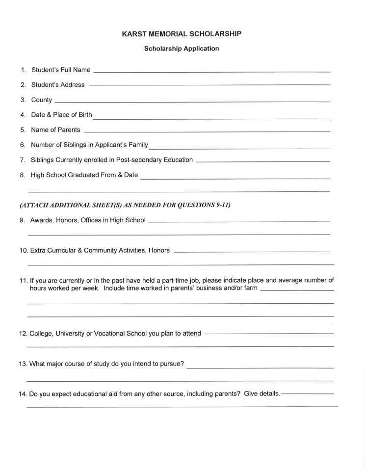 Karst_Scholarship_Application_Page_1